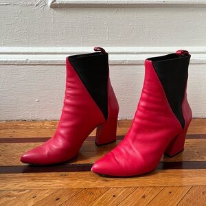 Red Aska ankle boots Sz 38